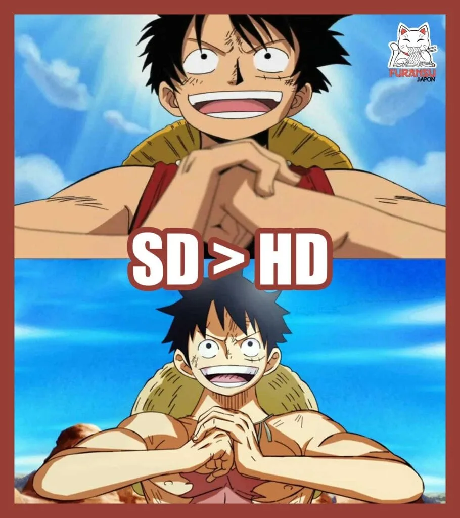 Exemple du passage à la haute définition de One Piece avec Luffy