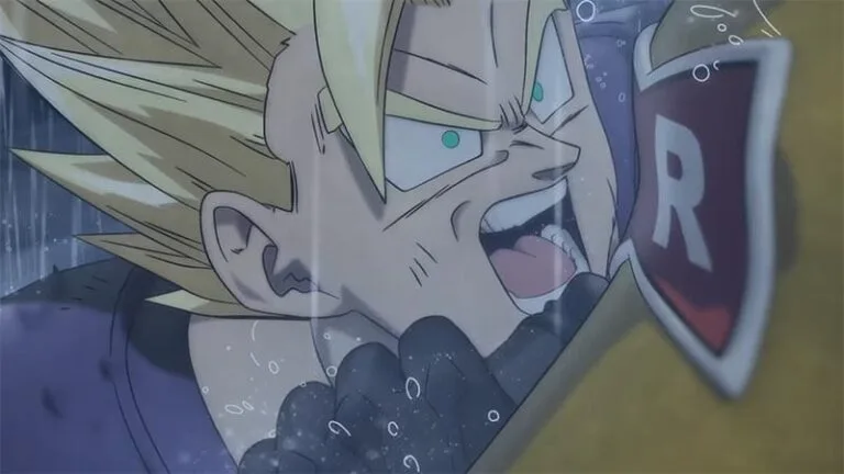 Gohan en pleine lutte dans le film DB Super Super Hero