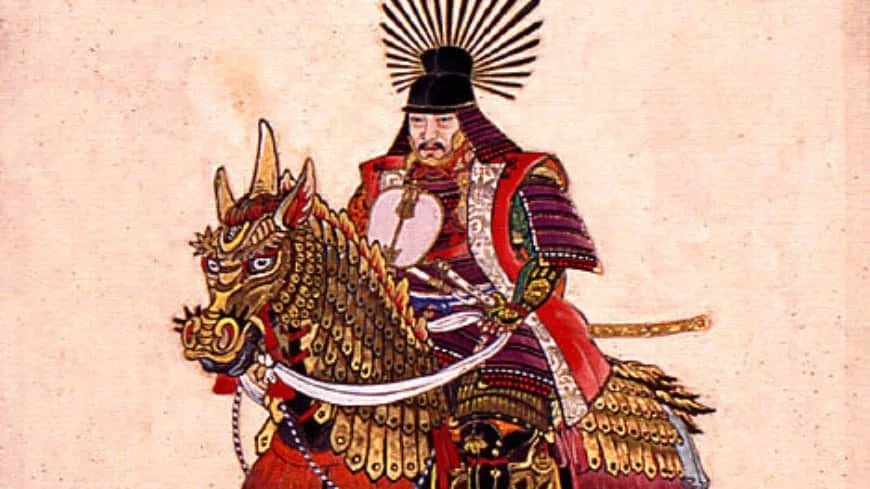 Toyotomi Hideyoshi représenté en cavalier