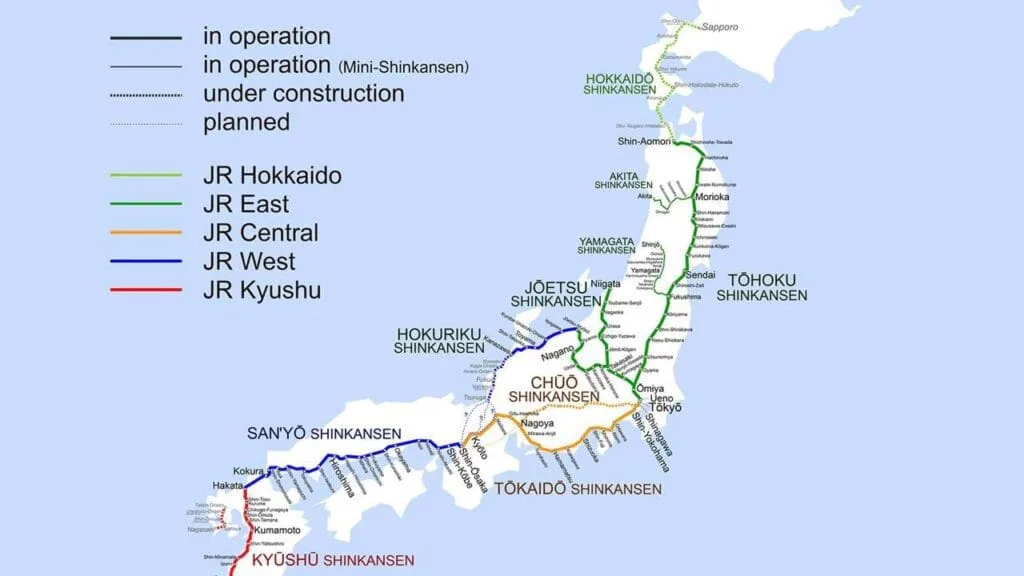 Carte du Japan Rail Pass