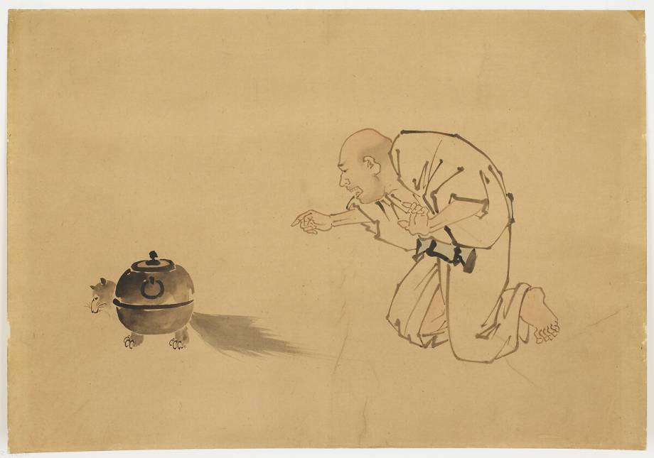 Illustration pour "Bouilloire pour Tanuki" de Hokusai