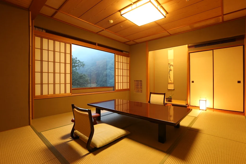 Chambre en tatami d'un ryokan de Kinosaki