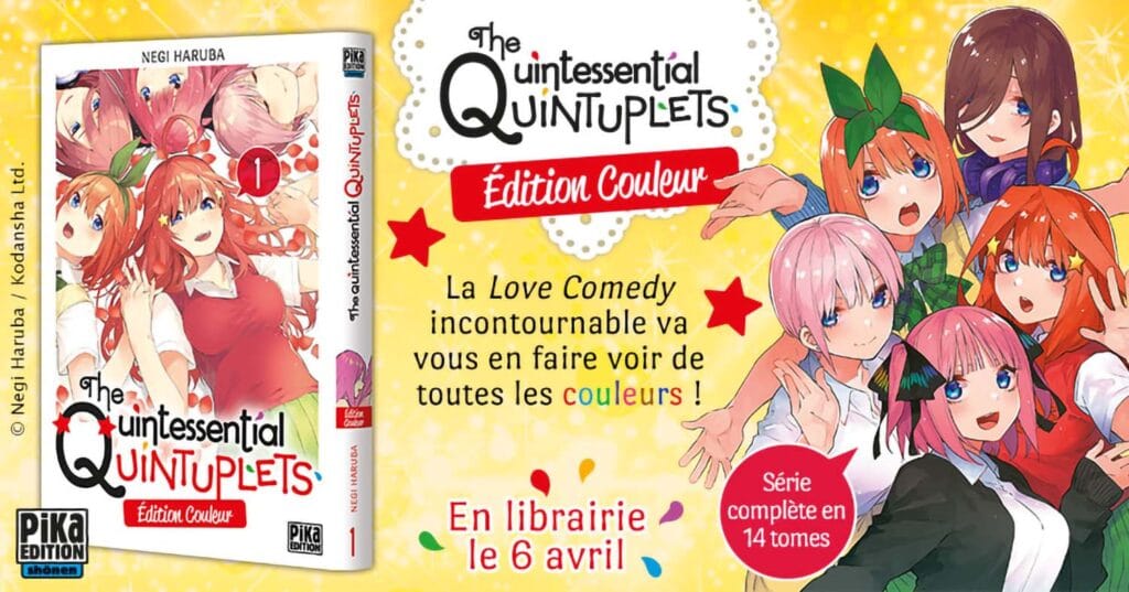 Le manga The Quintessential Quintuplets revient en Édition Couleur