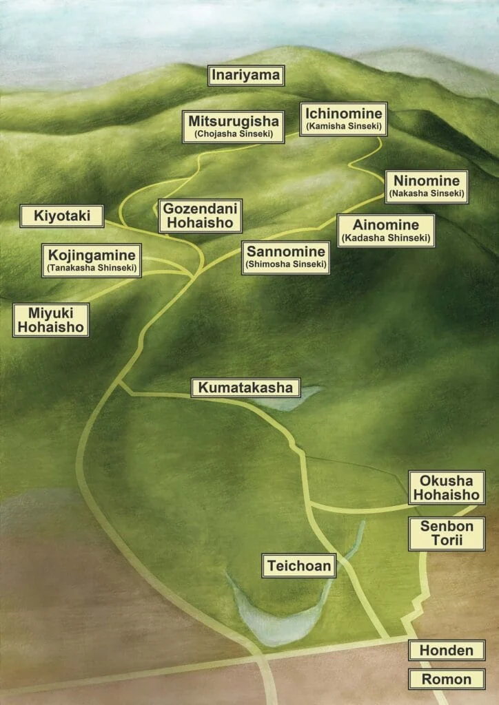 Carte du Fushimi Inari Taisha