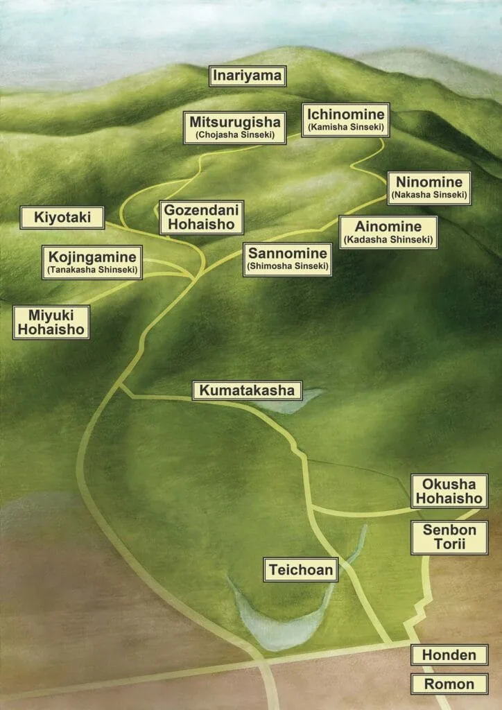 Carte du Fushimi Inari Taisha