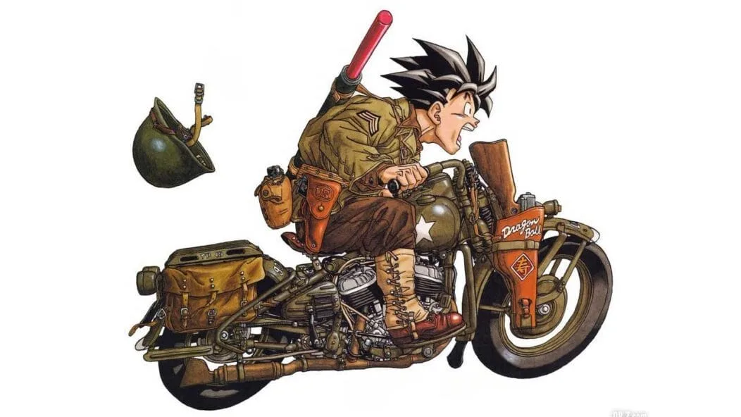 Goku sur une moto