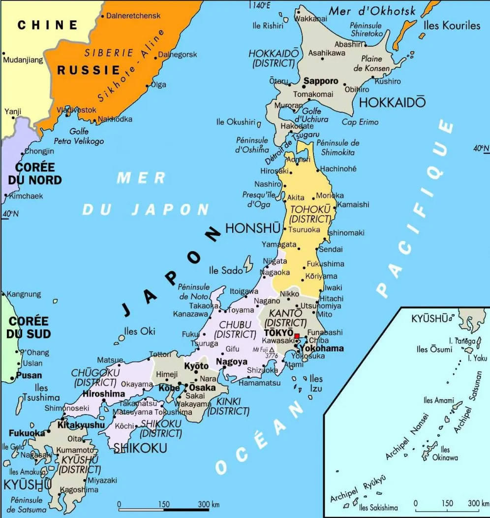 carte ville japon
