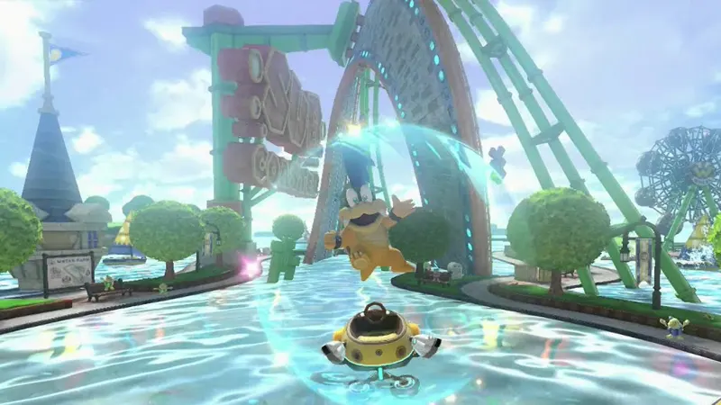 Bowser JR dans l'eau dans Mario Kart 8