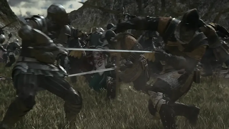 Combat de chevaliers médiévaux Final Fantasy XVI