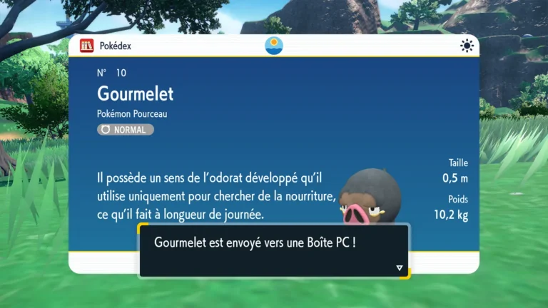 Envoyer un Pokémon dans la boite PC dans Pokémon Écarlate et Violet