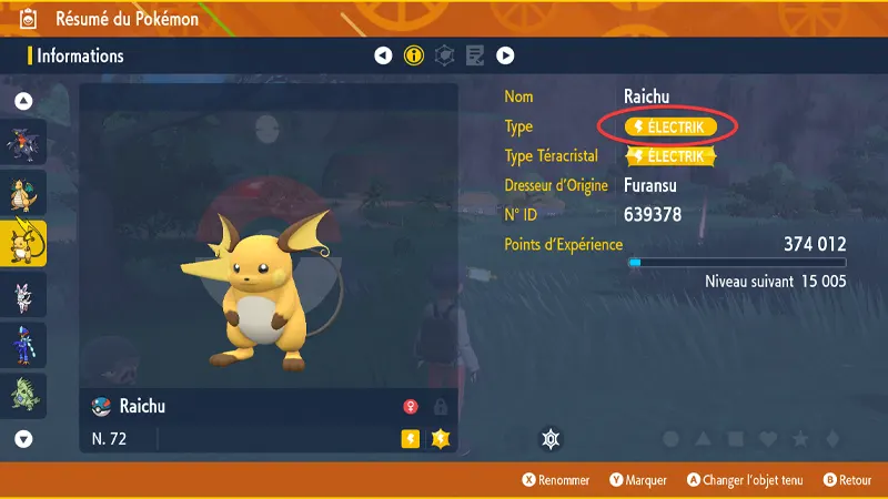 Raichu, Pokémon de Type Électrik