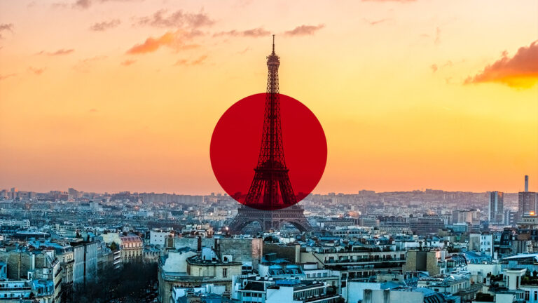 Tour Eiffel Drapeau du Japon