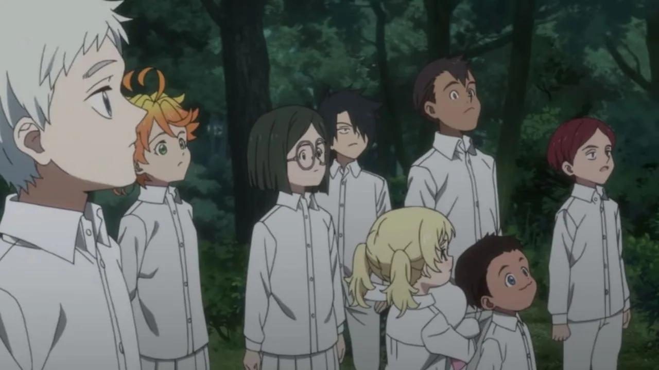Visuel de l’anime The Promised Neverland avec les enfants de Grace Field