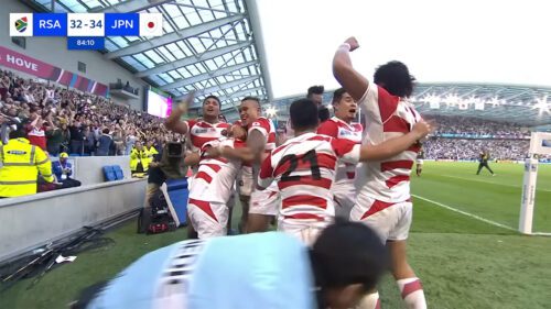 Equipe de rugby japonaise en plein match