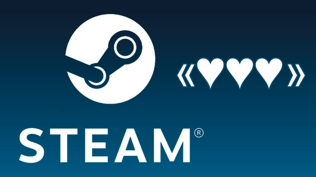 Logo Steam avec 3 coeurs