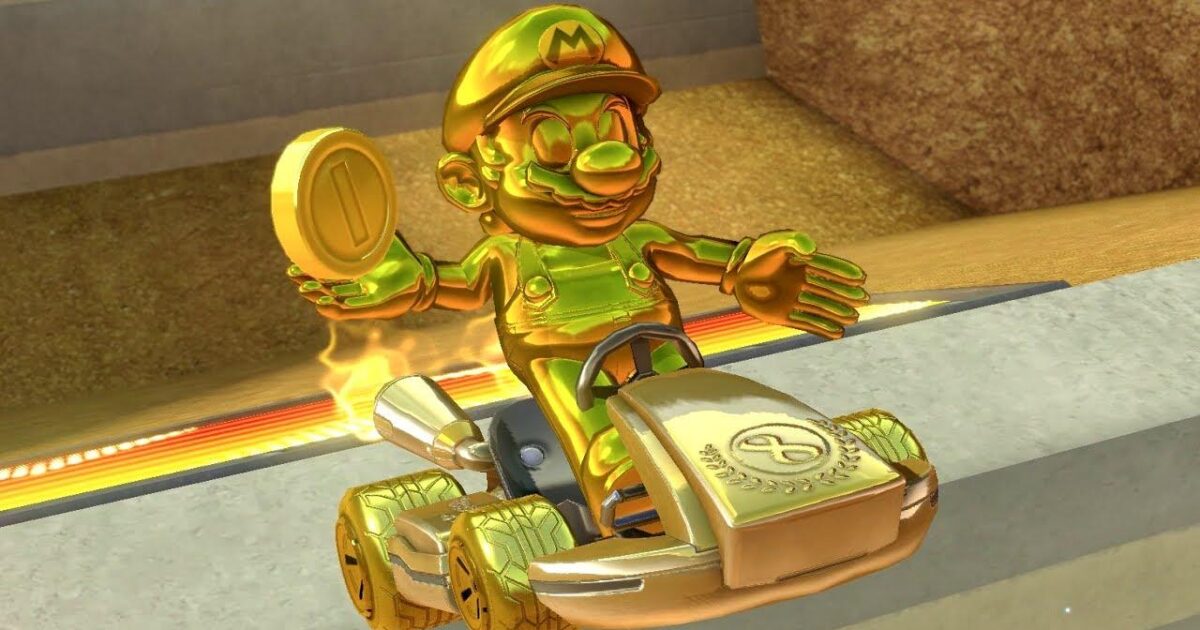 Mario avec le Kart en or
