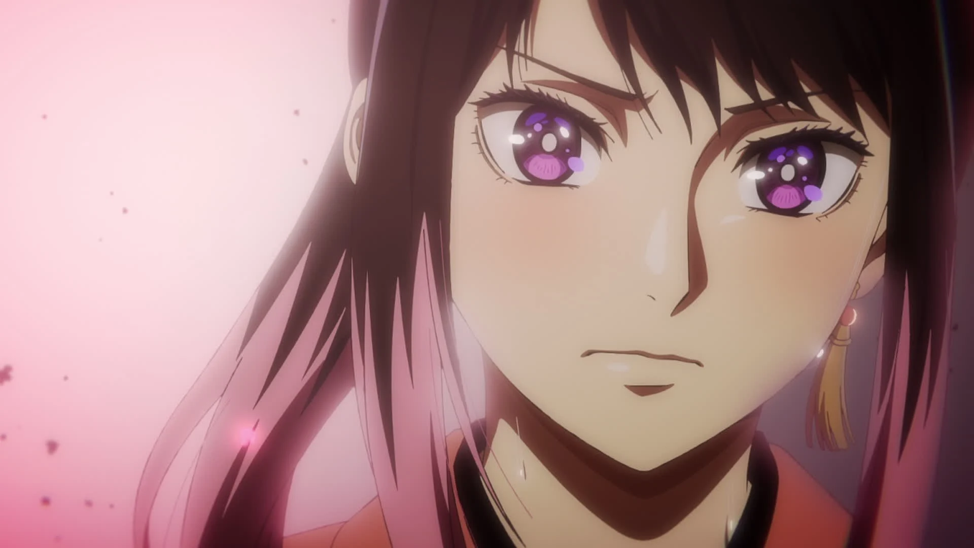 Akane, le regard déterminé, dans la saison 1 de l'anime Akane-banashi