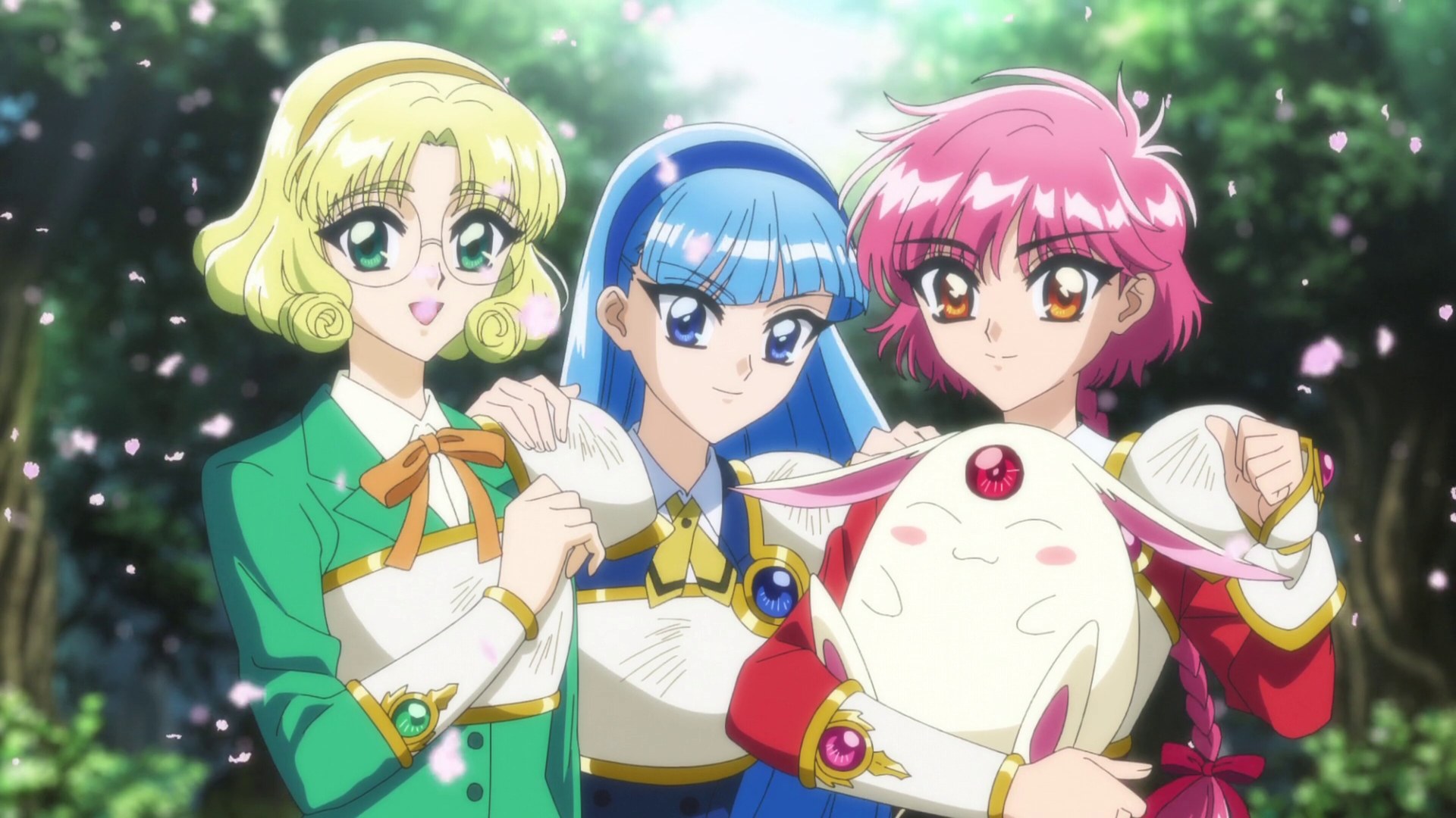Fuu, Umi et Hikaru réunies avec Mokona dans Magic Knight Rayearth (2026)