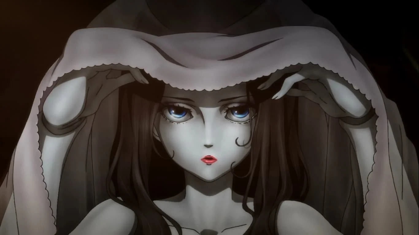 Personnage aux allures de poupée dans l'épisode 2 de l'anime Another