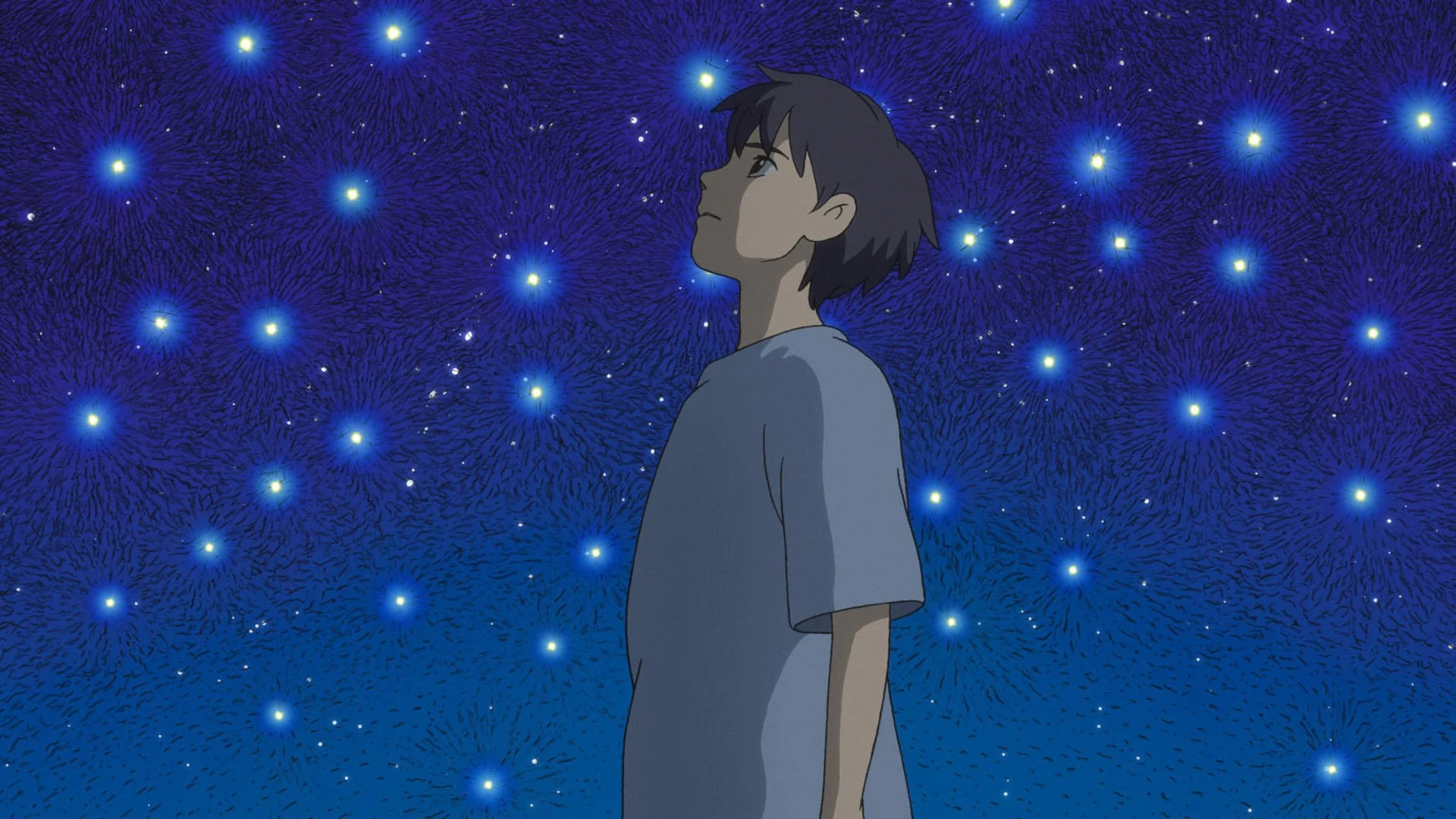 Arren, seul sous un ciel nocturne rempli d’étoiles, dans Les Contes de Terremer