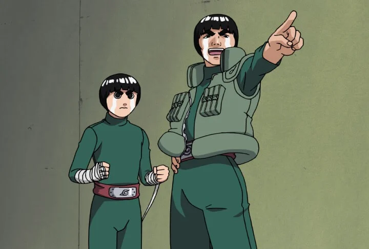 Gaï accompagne Rock Lee dans sa progression