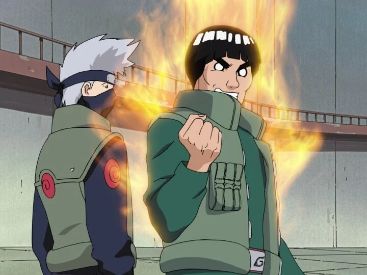 Gaï et Kakashi réunis lors de l’examen des chūnin