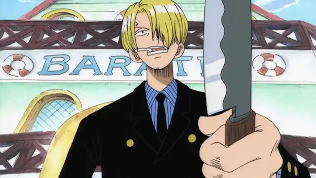 Sanji devant le restaurant flottant le Baratie, anime One Piece