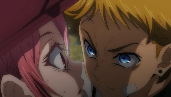 Scène de l'épisode 1 de l'anime The Vermilion Mask